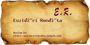 Eszlári Renáta névjegykártya